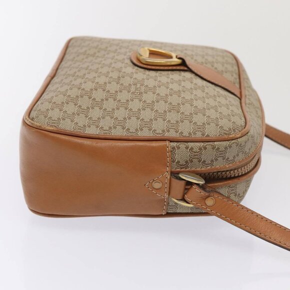 CELINE Macadam Canvas Shoulder Bag Beige Gold Auth - Picture 4 of 16